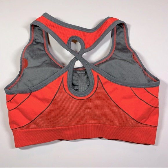 Danskin Now Large orange & grey high impact sports bra with keyhole back - Picture 8 of 11